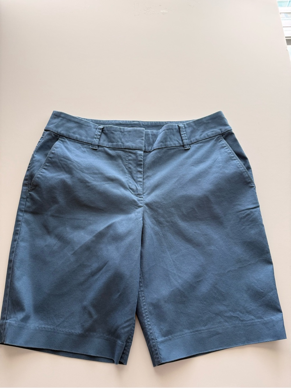 LOFT Julie Blue Chino Bermuda Walking Shorts 10)